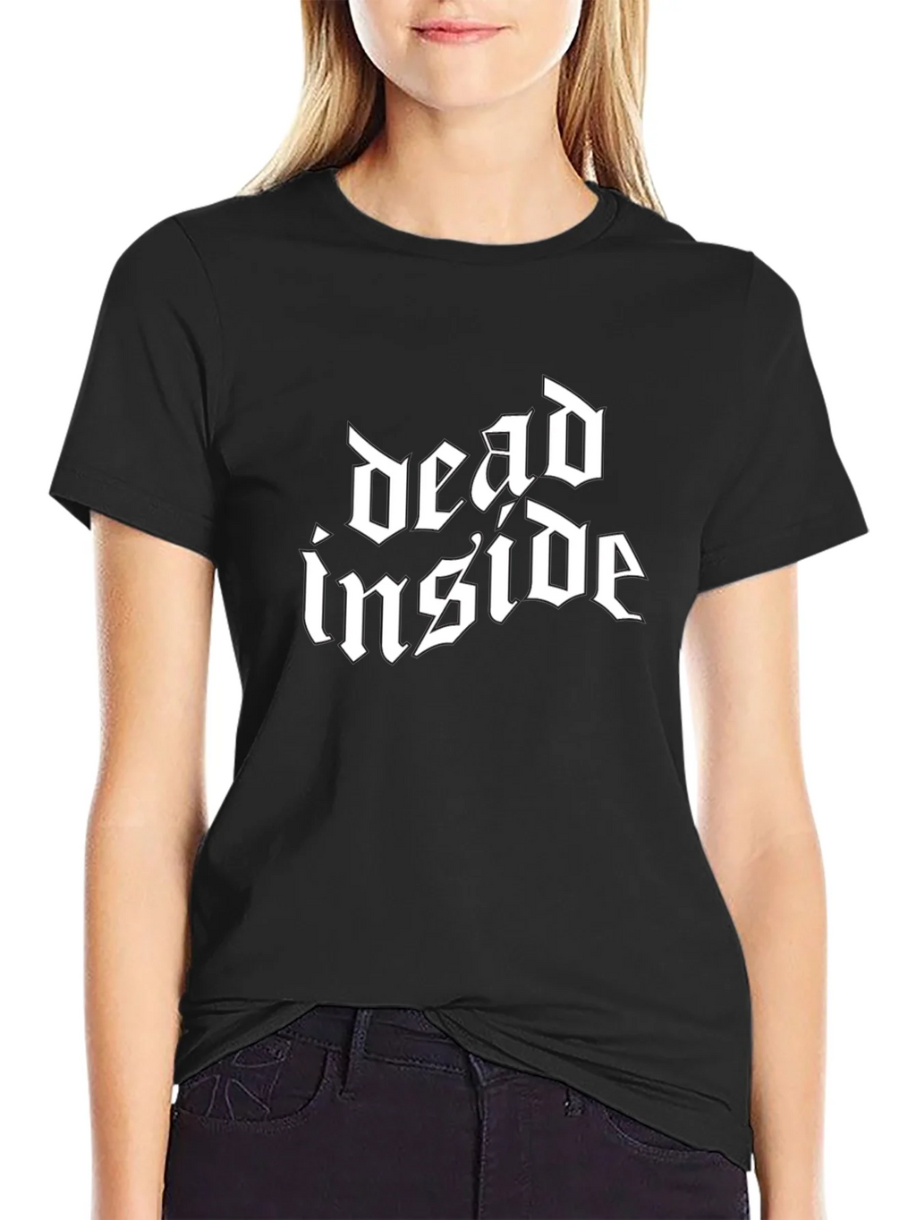 Dead Inside Gothic Style Black T-Shirt product image 2