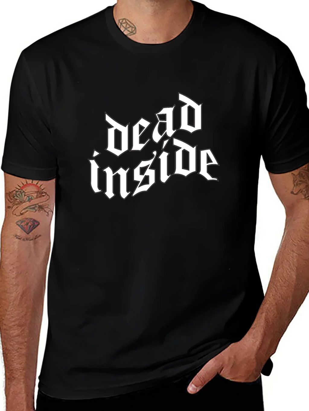 Dead Inside Gothic Style Black T-Shirt product image 1