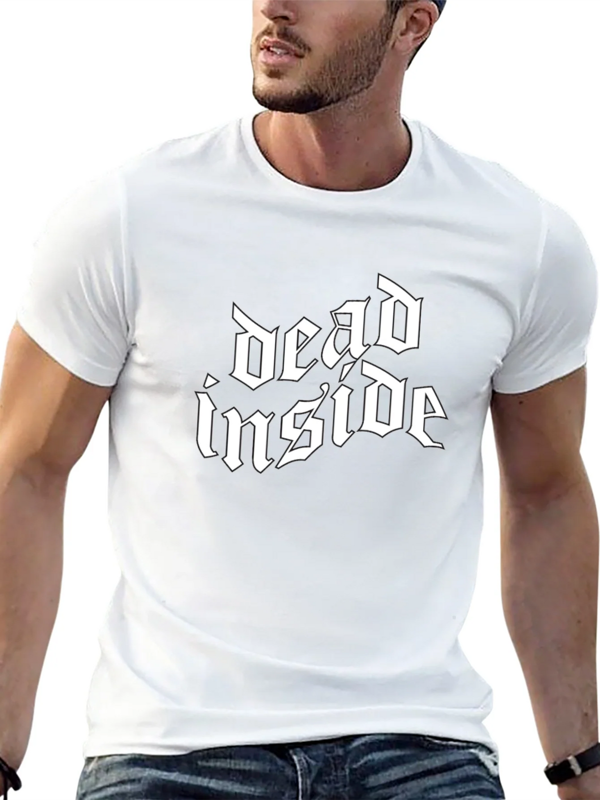 Dead Inside Gothic Style Black T-Shirt product image 12