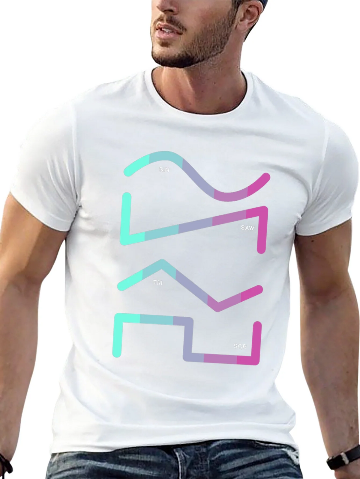 Geometric Waveform Graphic Tee - Sin Saw Tri SQR product image 12