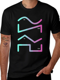 Geometric Waveform Graphic Tee - Sin Saw Tri SQR product image 1