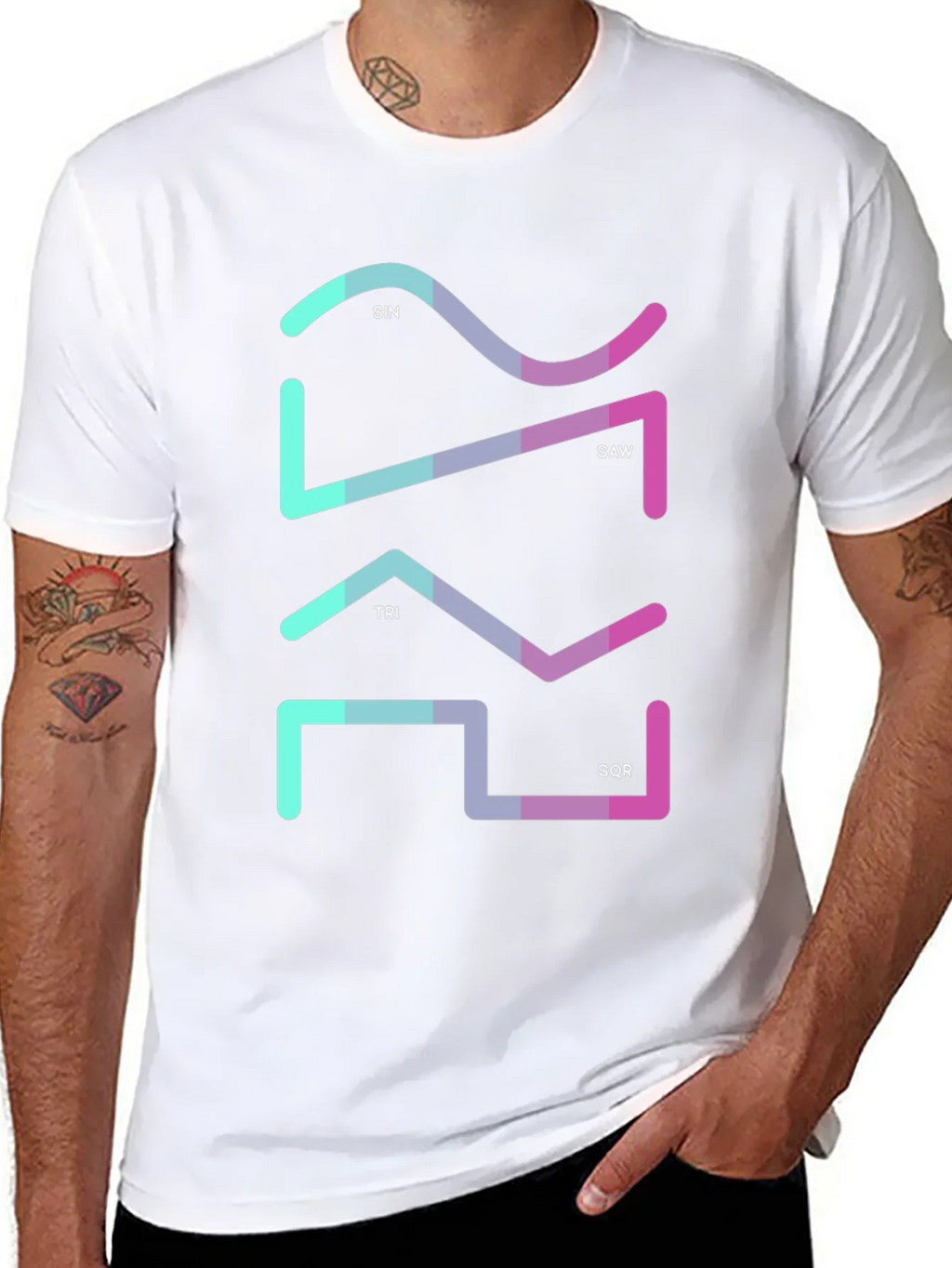 Geometric Waveform Graphic Tee - Sin Saw Tri SQR product image 7