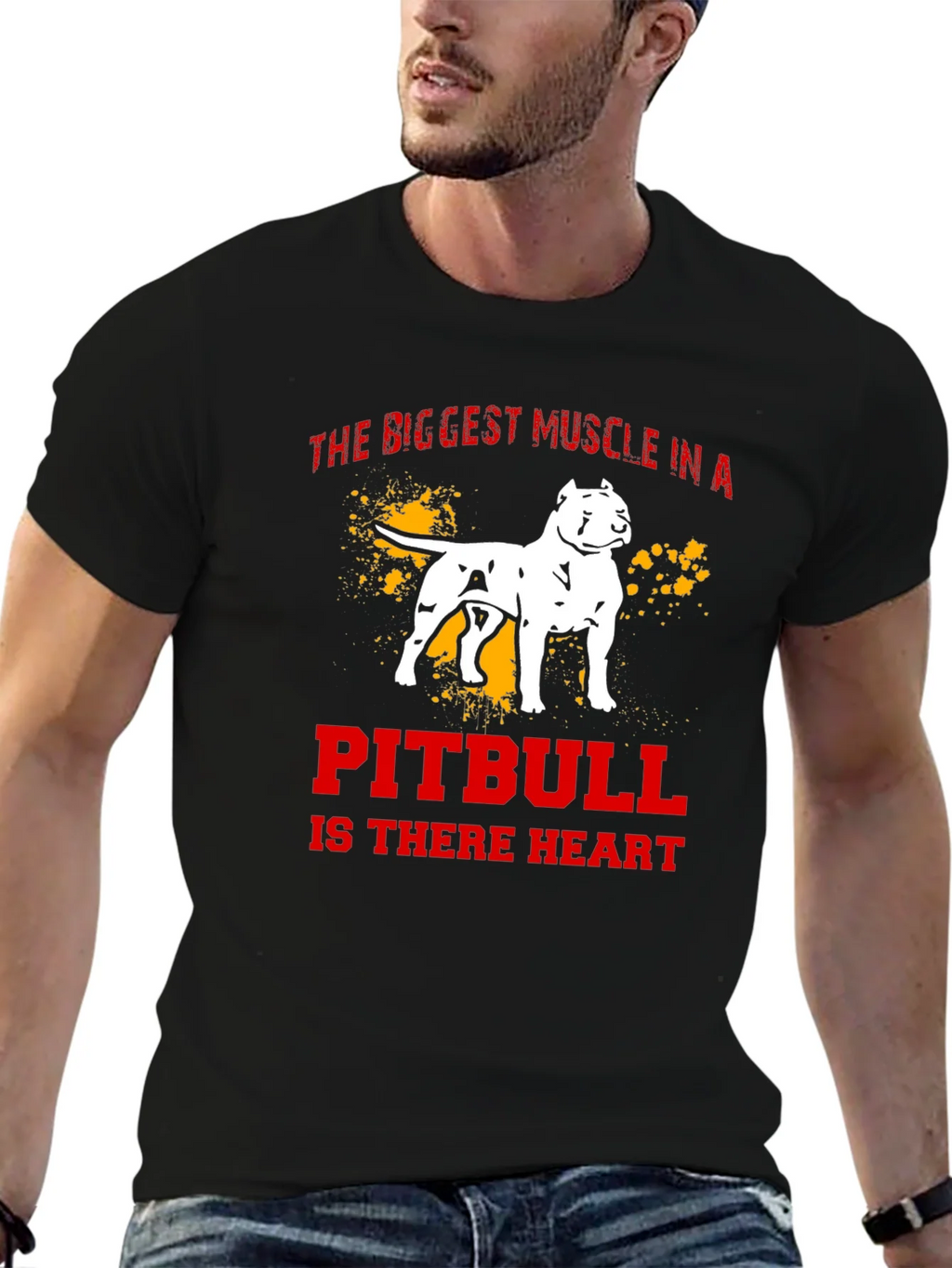 Pitbull Heart Mens T-Shirt product image 2
