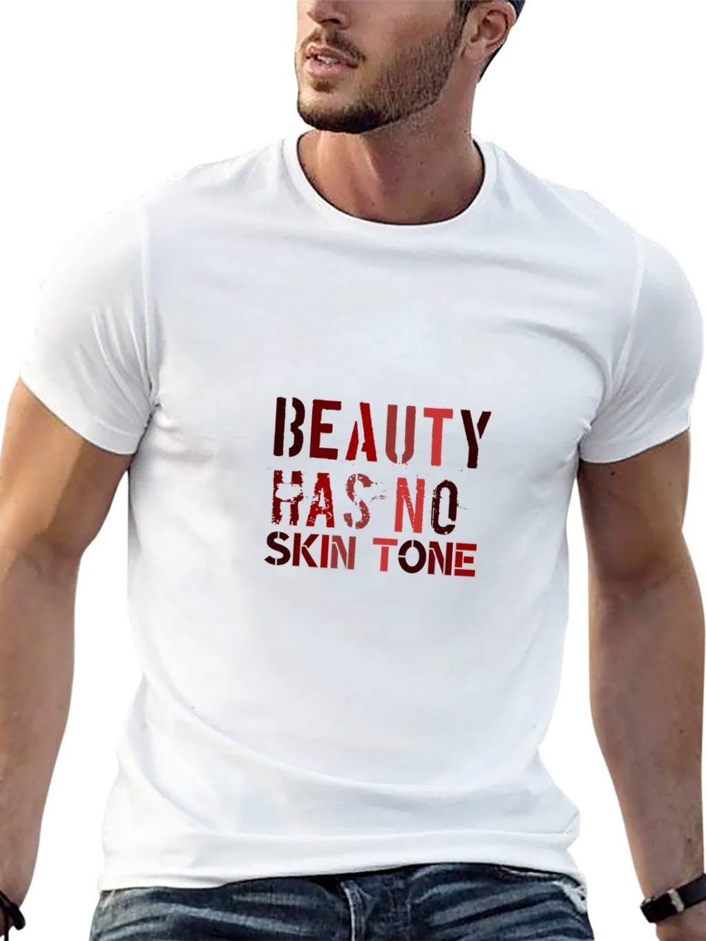 Beauty Has No Skin Tone Black Graphic Tee product image 12