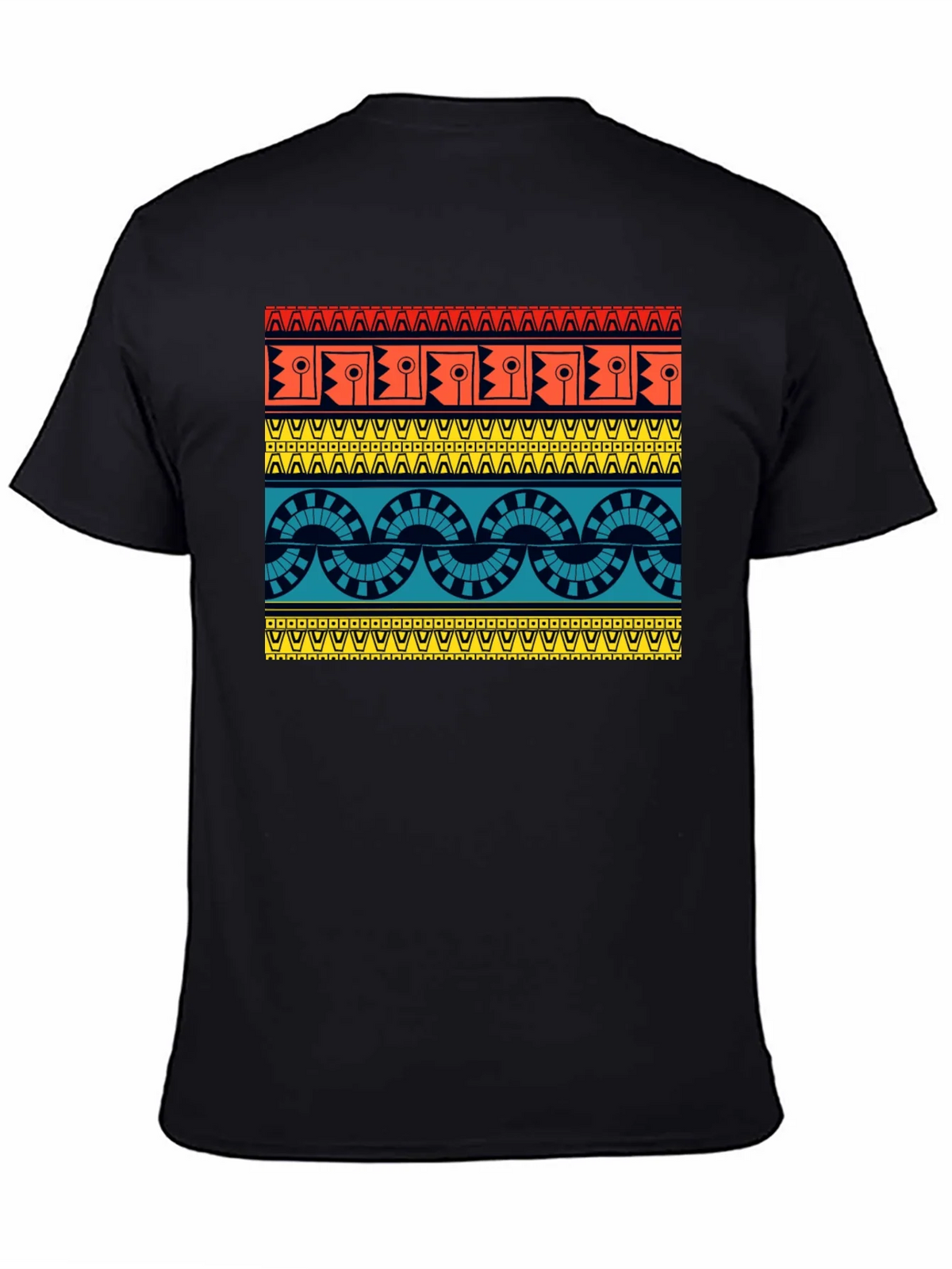 Geometric Aztec Pattern Black T-Shirt product image 4