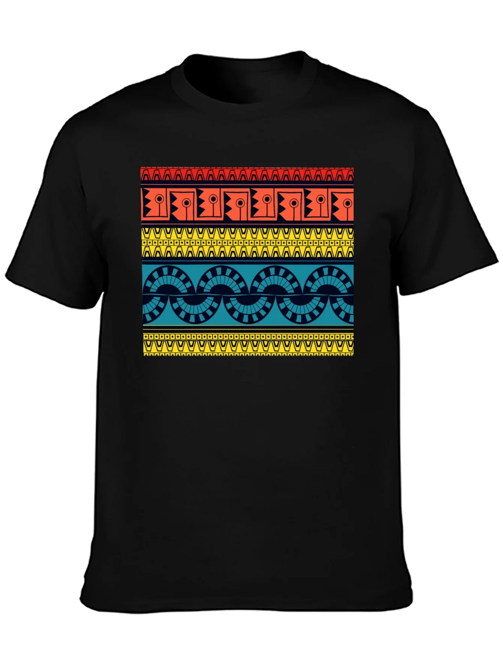 Geometric Aztec Pattern Black T-Shirt product image 3