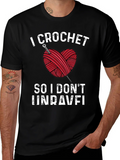 I Crochet So I Dont Unravel Black T-Shirt product image 1
