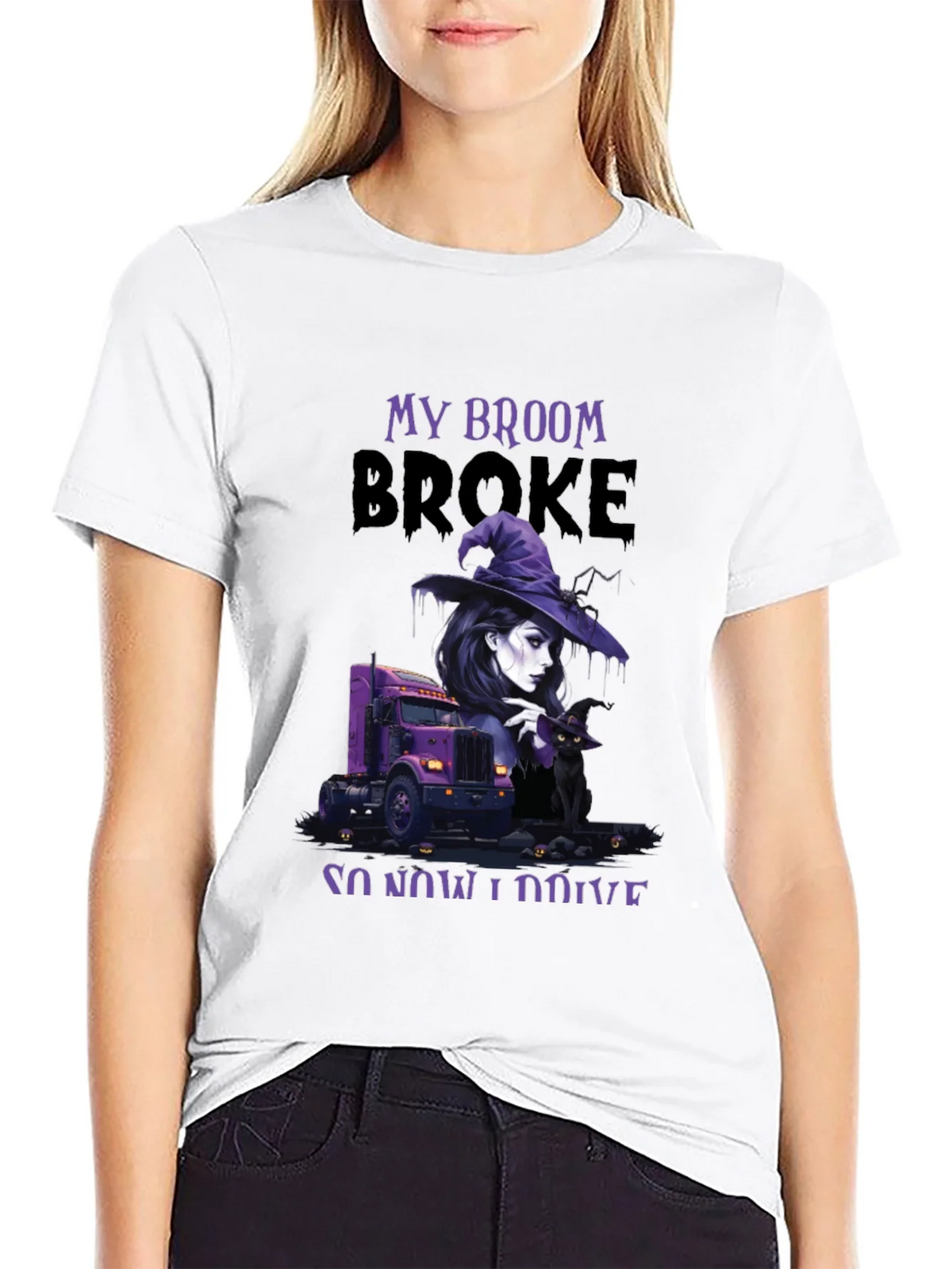 My Broom Broke Trucker T-Shirt product image 7