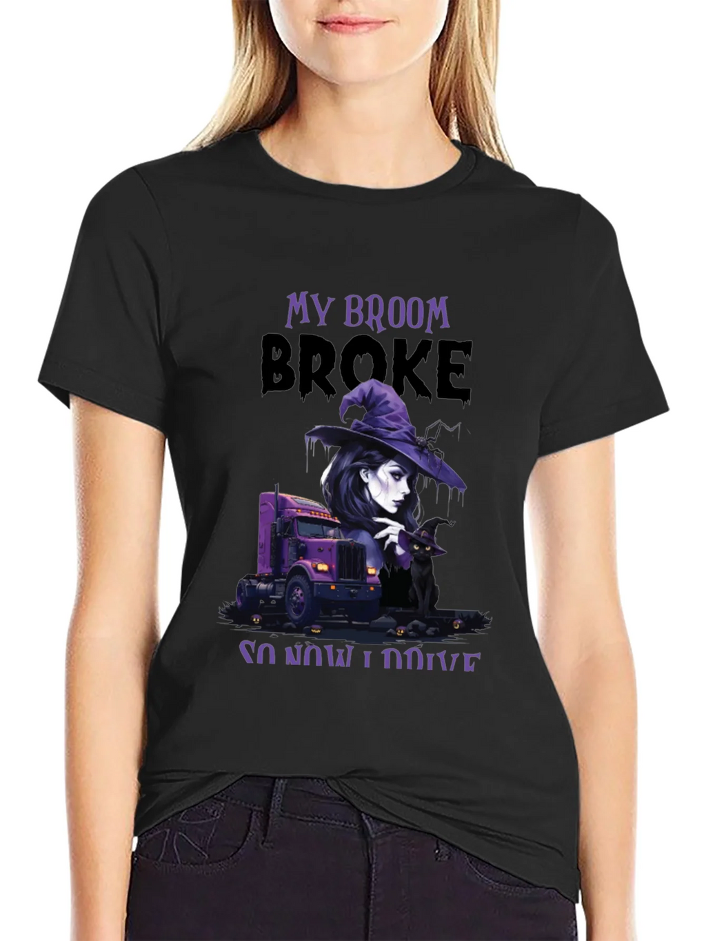 My Broom Broke Trucker T-Shirt product image 2