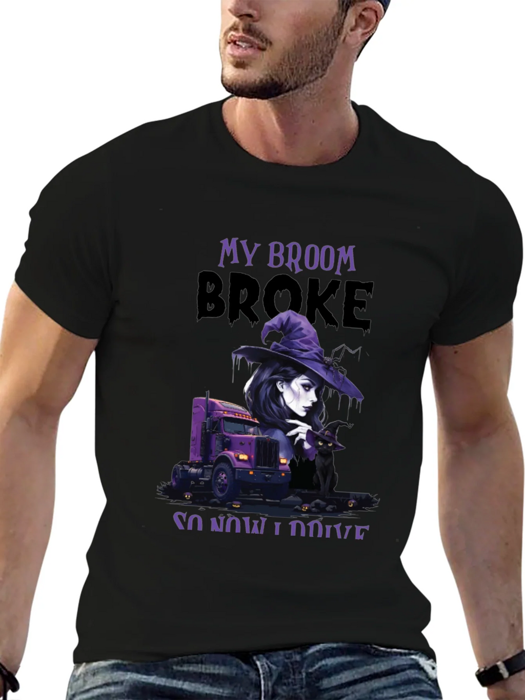 My Broom Broke Trucker T-Shirt product image 5