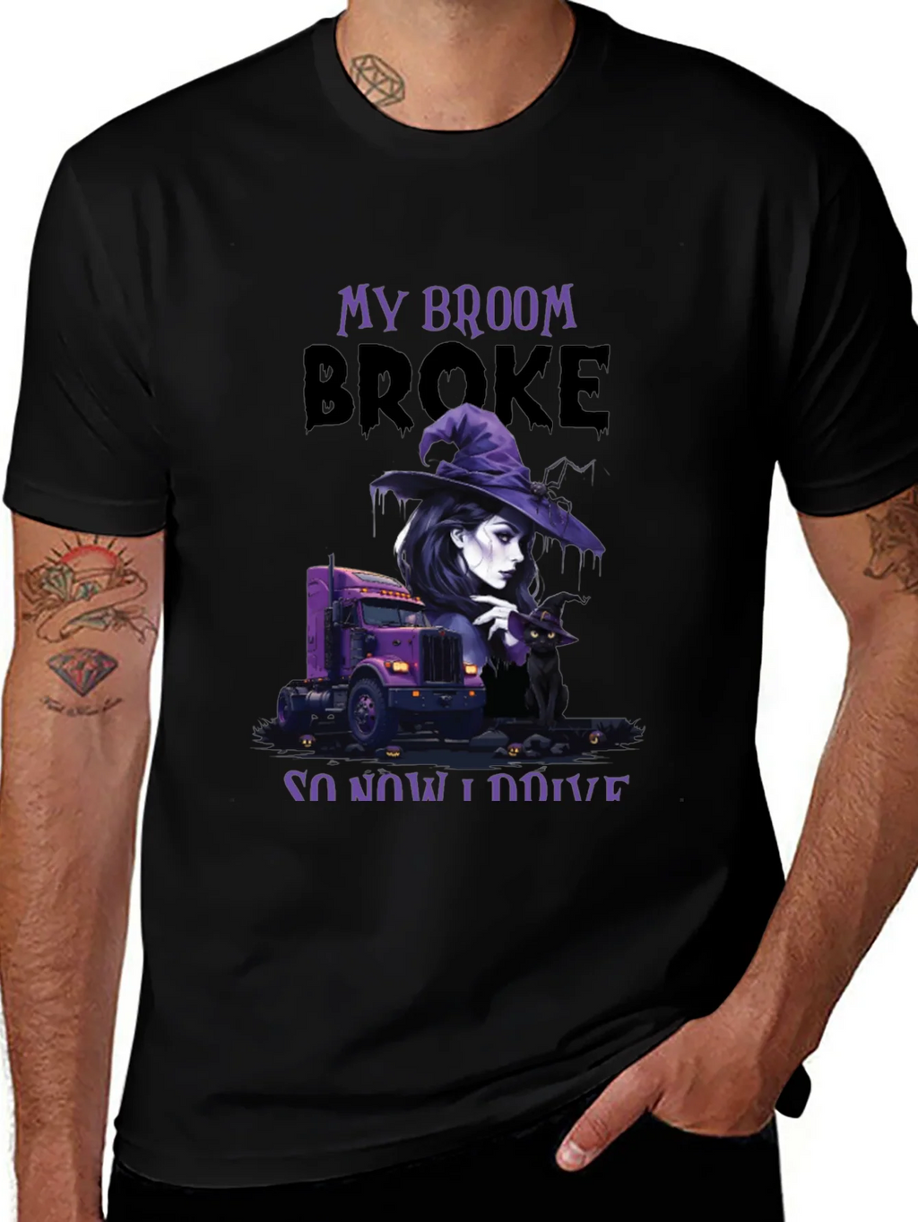 My Broom Broke Trucker T-Shirt product image 1