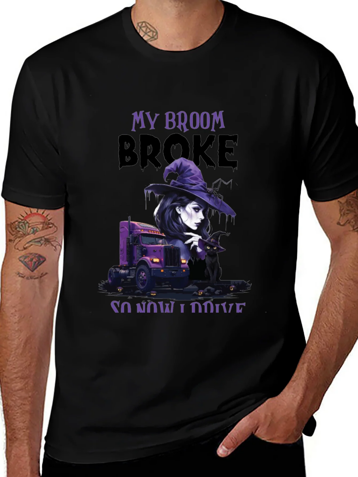 My Broom Broke Trucker T-Shirt product image 1