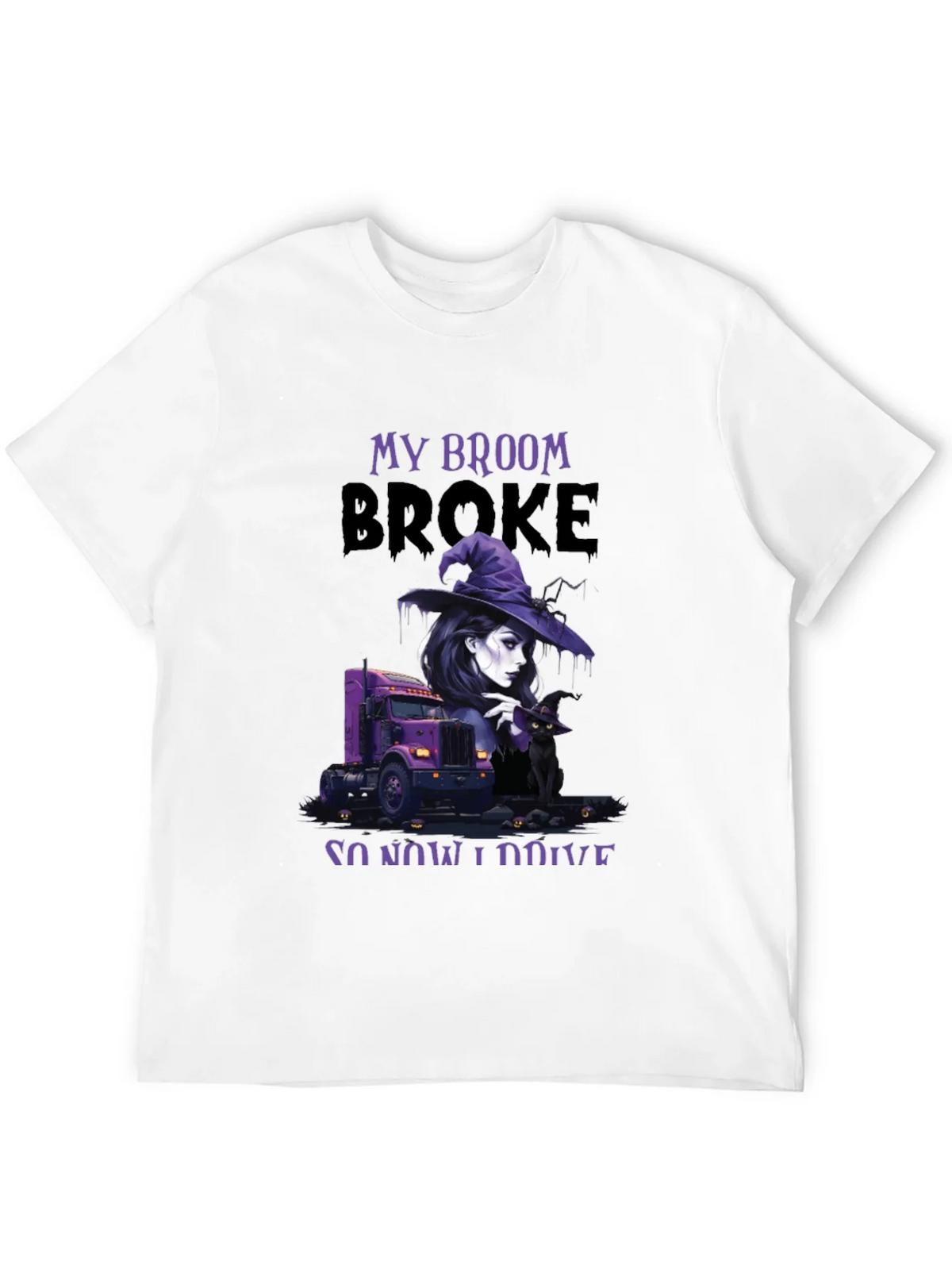 My Broom Broke Trucker T-Shirt product image 10
