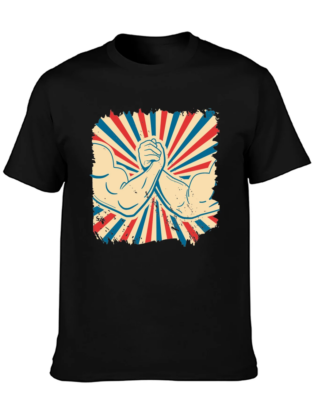 Retro Arm Wrestling Graphic Tee - Black product image 3