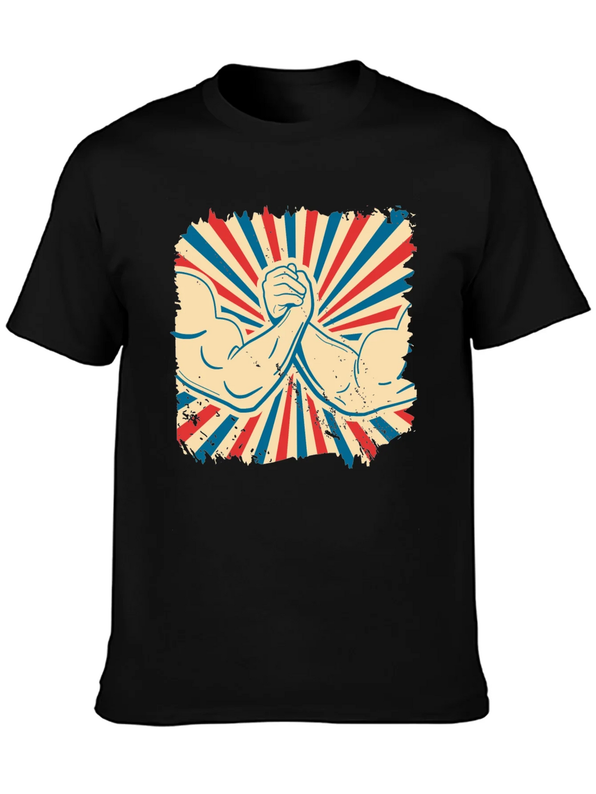 Retro Arm Wrestling Graphic Tee - Black product image 3