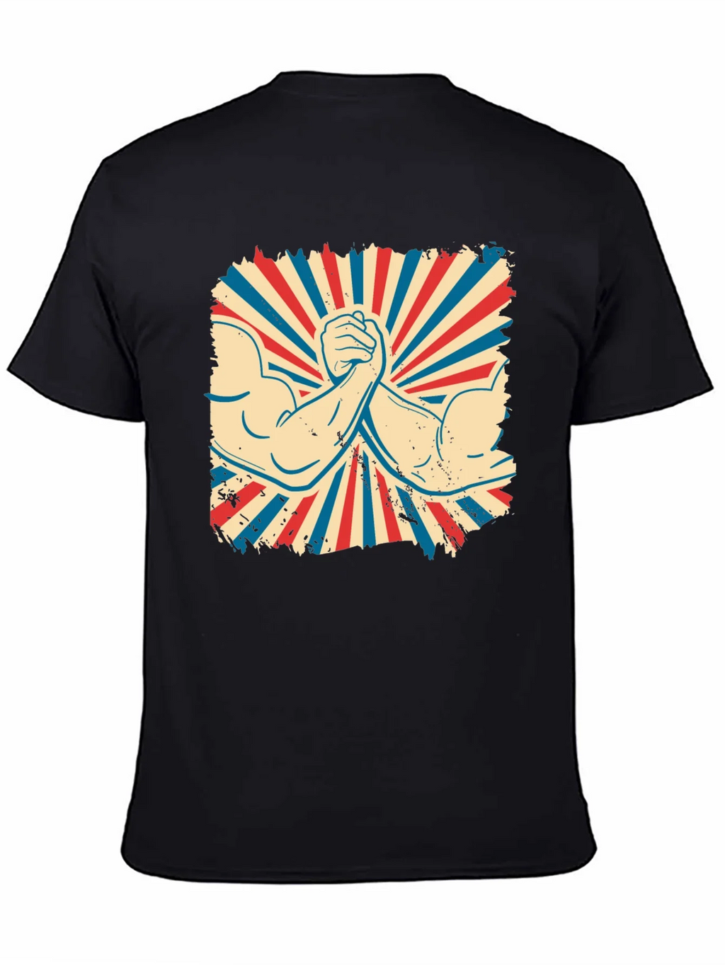 Retro Arm Wrestling Graphic Tee - Black product image 4