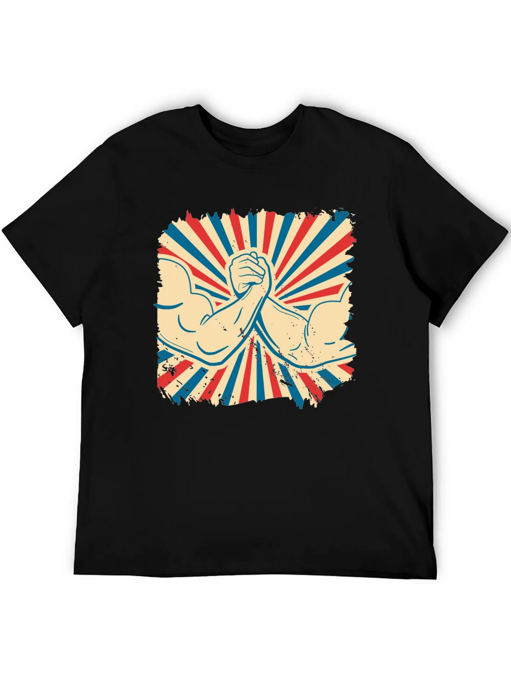 Retro Arm Wrestling Graphic Tee - Black product image 5