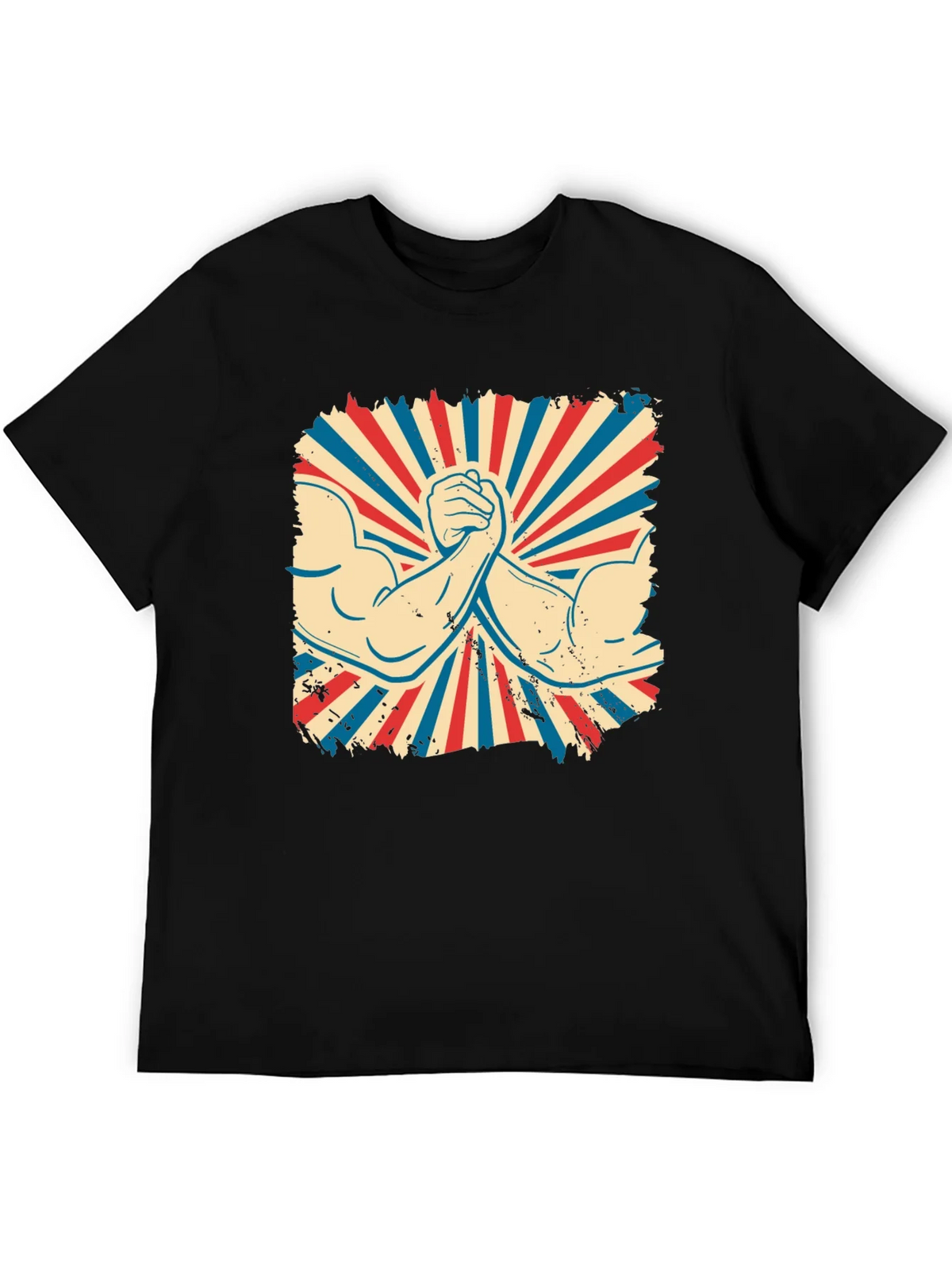 Retro Arm Wrestling Graphic Tee - Black product image 5