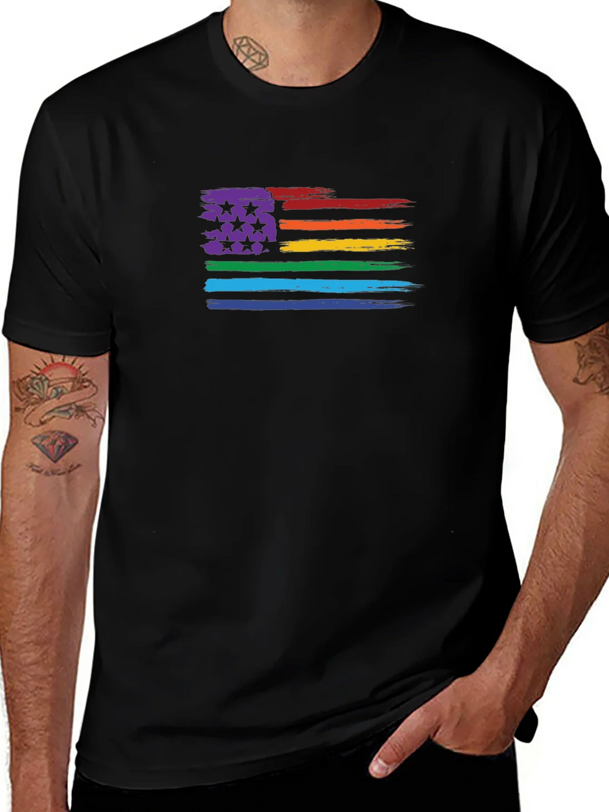 LGBT Pride Flag T-Shirt - Unisex Black Tee product image 1