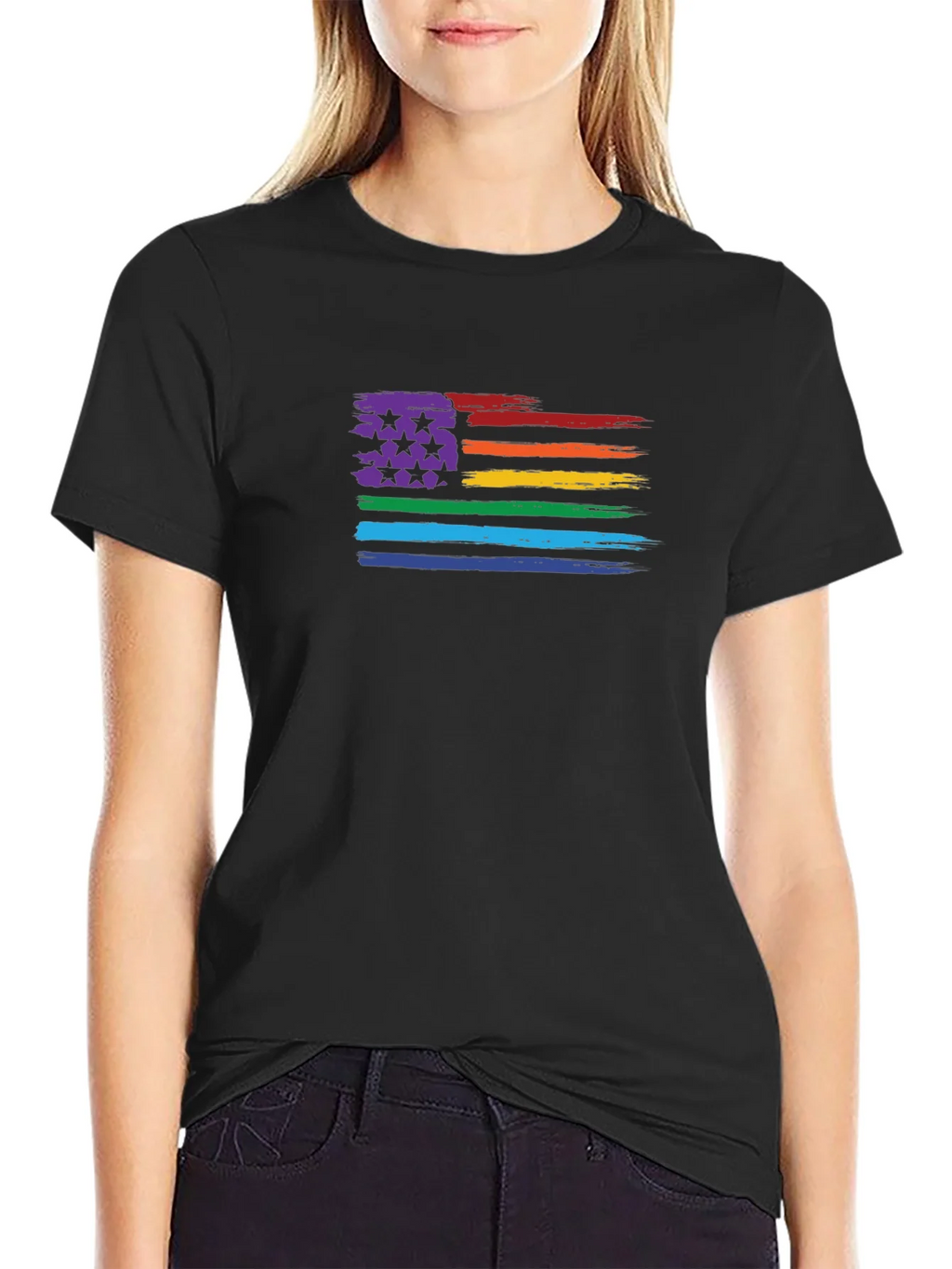 LGBT Pride Flag T-Shirt - Unisex Black Tee product image 2