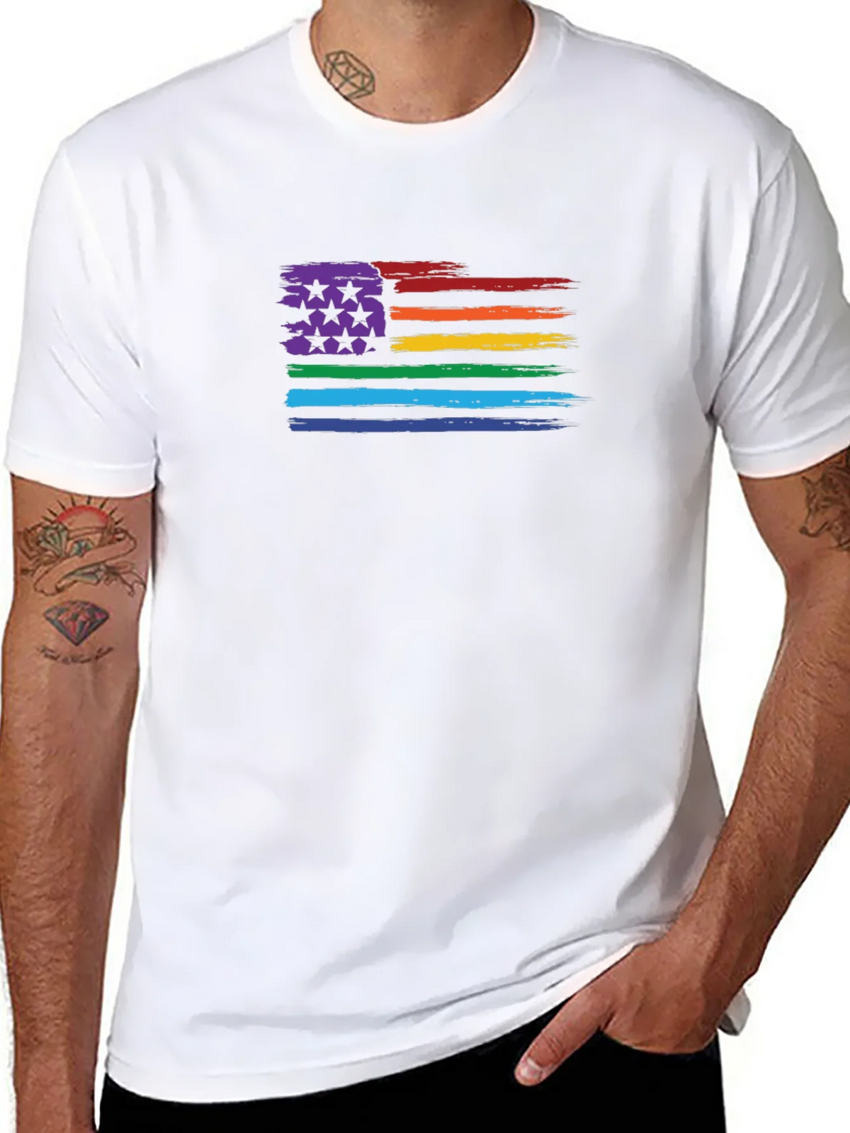 LGBT Pride Flag T-Shirt - Unisex Black Tee product image 7