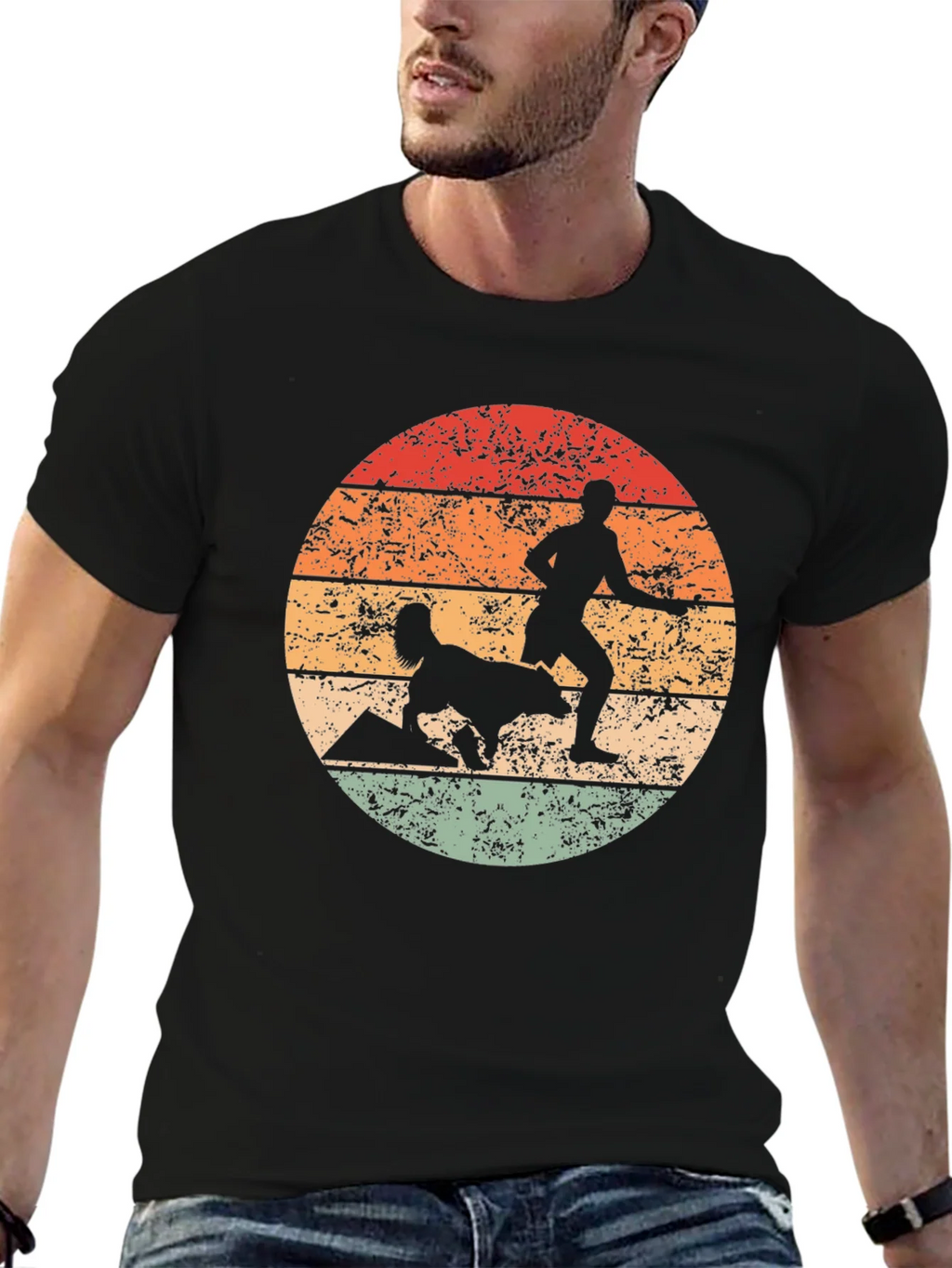 Retro Dog Agility Silhouette T-Shirt product image 6