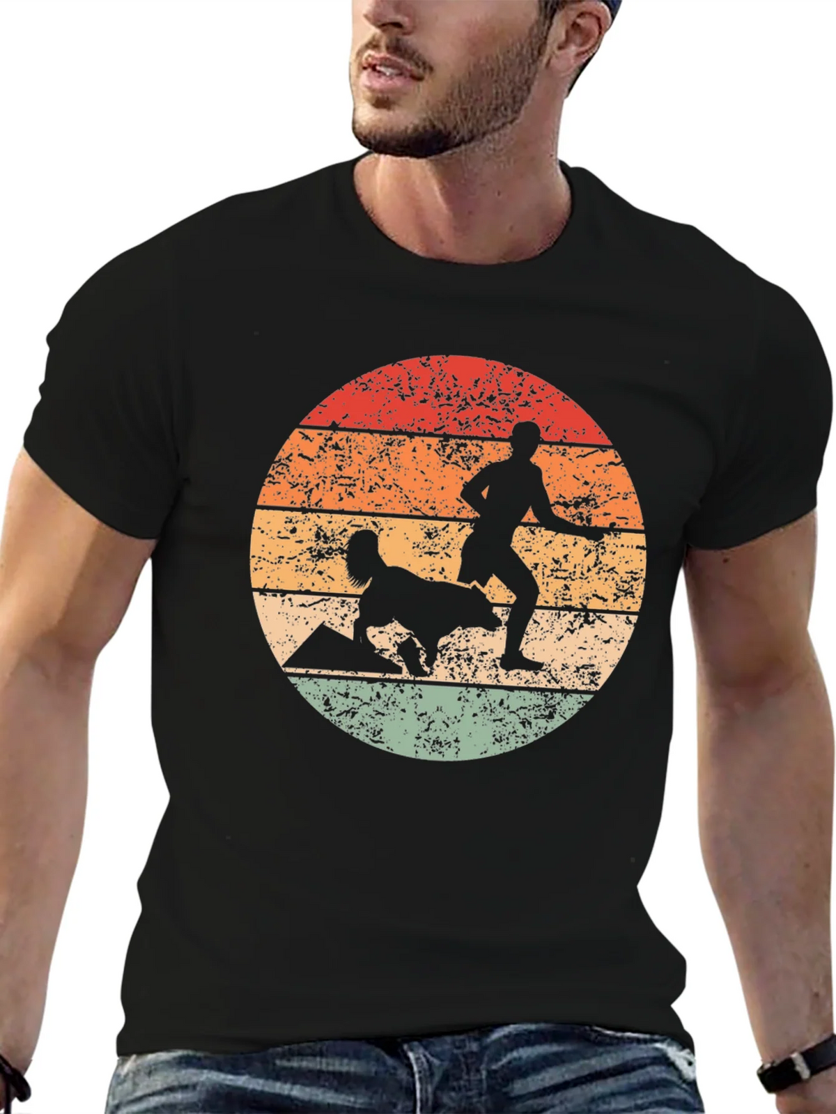 Retro Dog Agility Silhouette T-Shirt product image 6