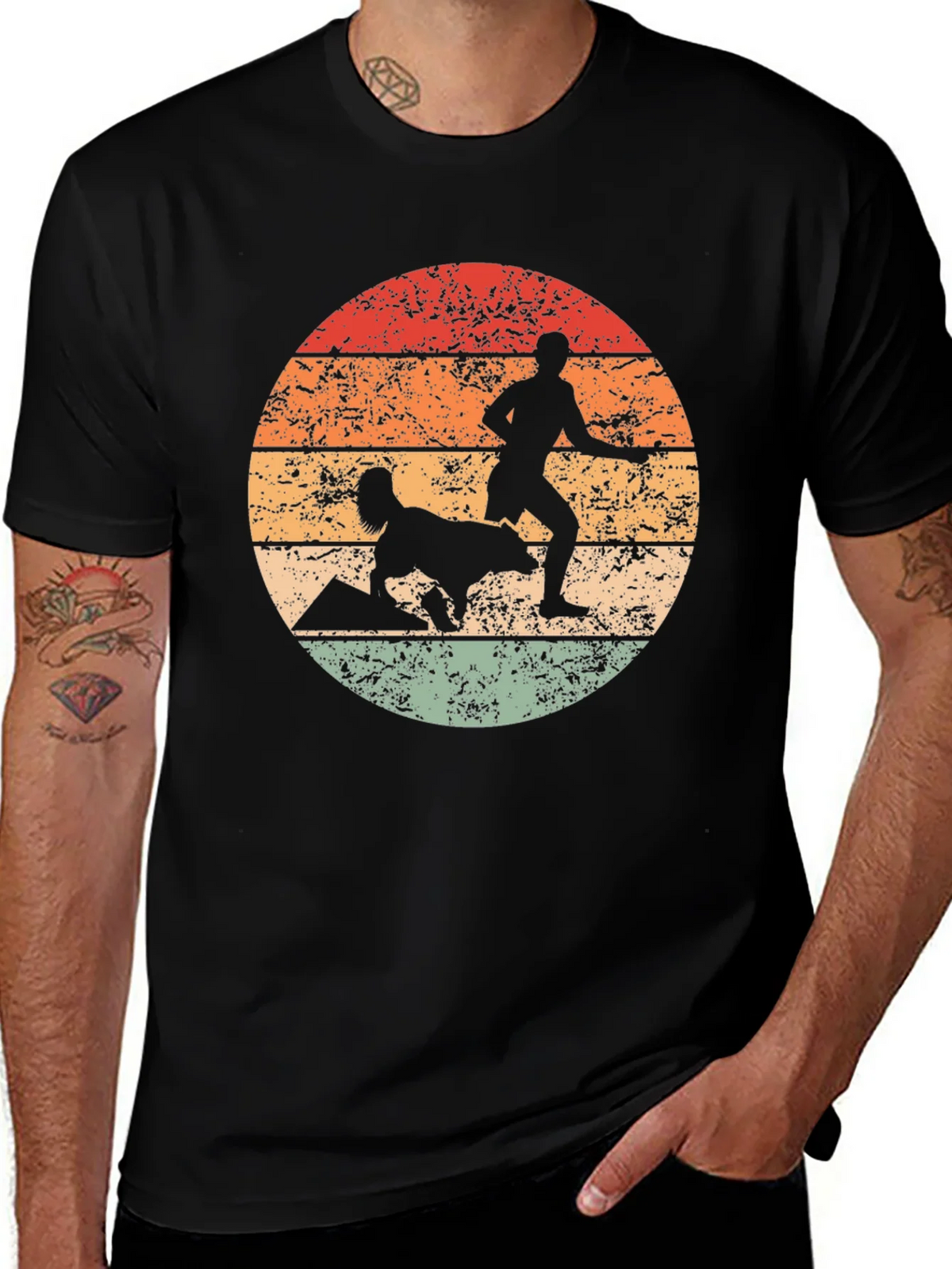 Retro Dog Agility Silhouette T-Shirt product image 1