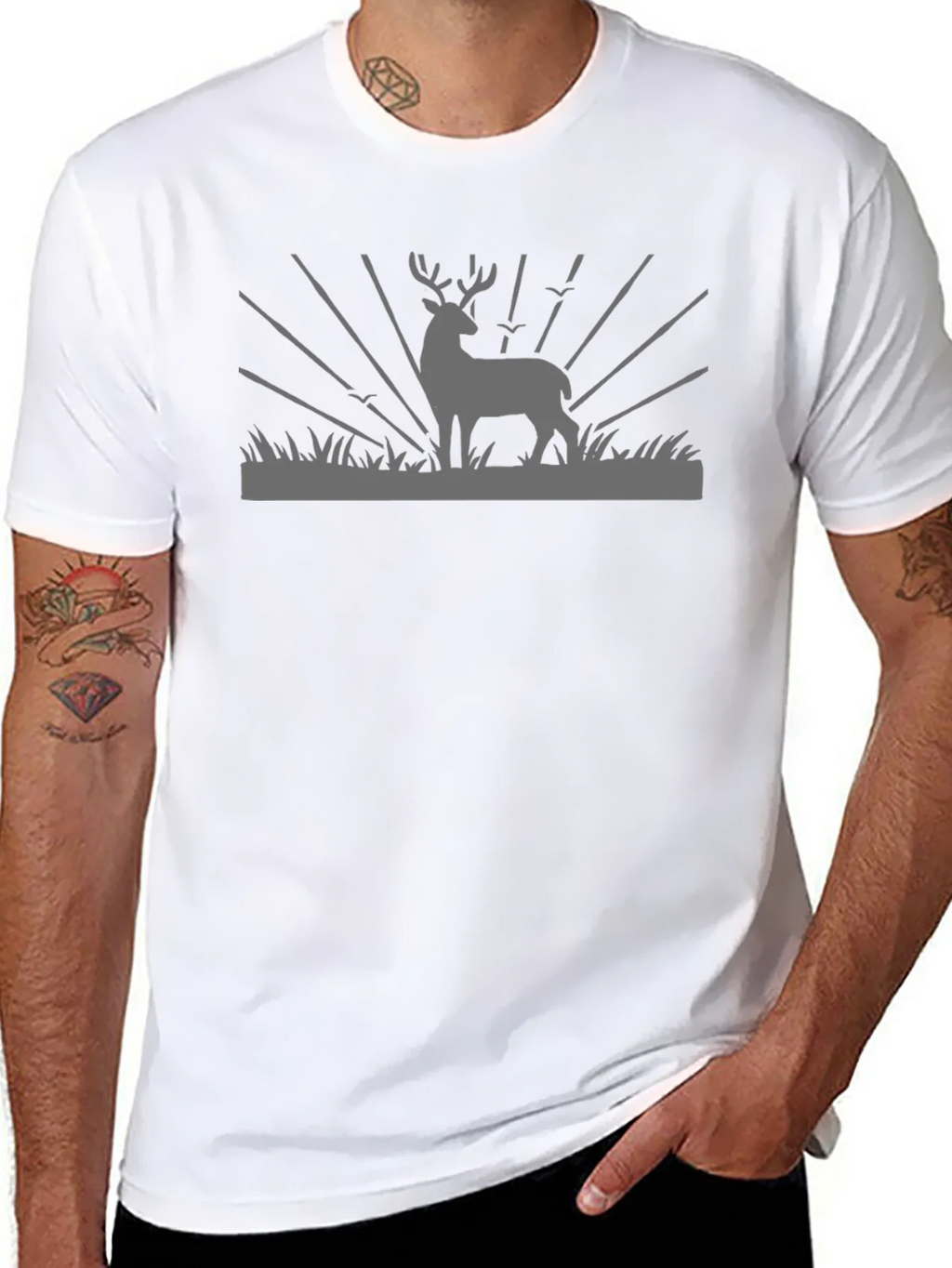 Deer Graphic Black T-Shirt - Nature Inspired Tee product image 7