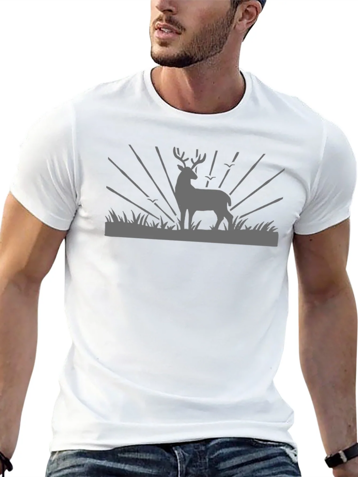 Deer Graphic Black T-Shirt - Nature Inspired Tee product image 12