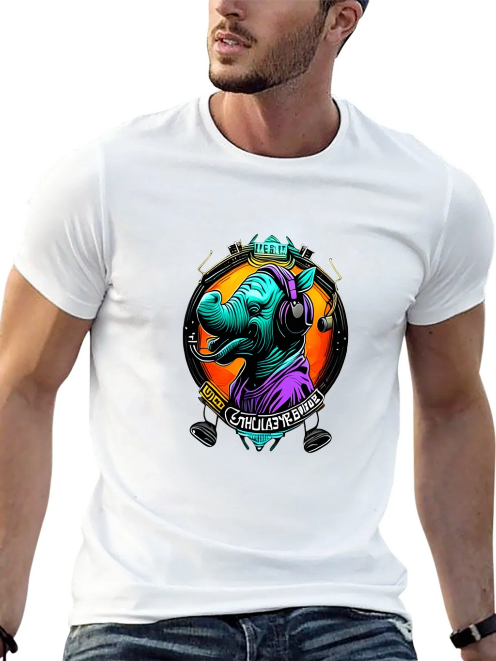 Rhinoceros DJ Graphic Tee - Cool Animal Lover Shirt product image 12