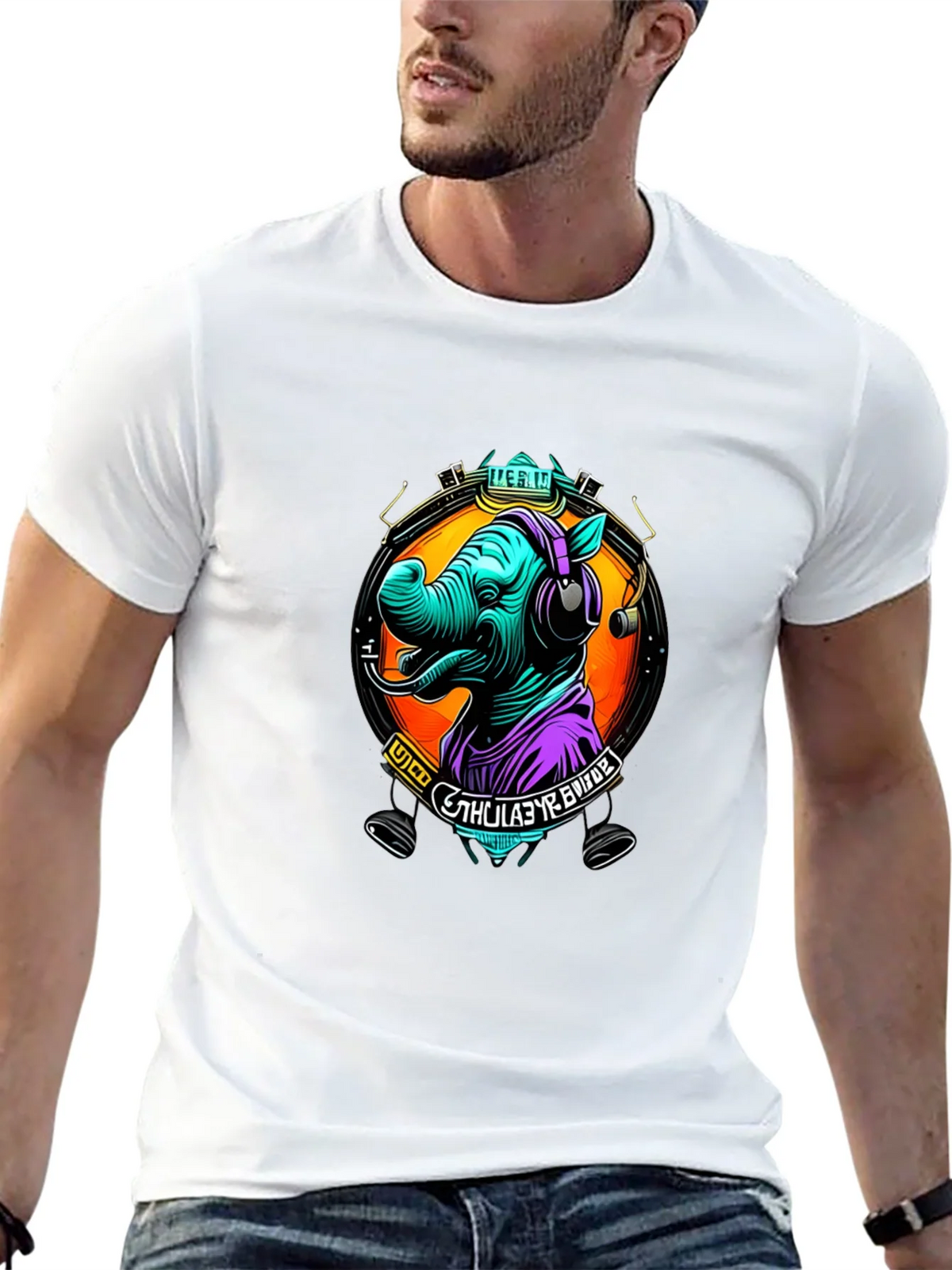 Rhinoceros DJ Graphic Tee - Cool Animal Lover Shirt product image 12