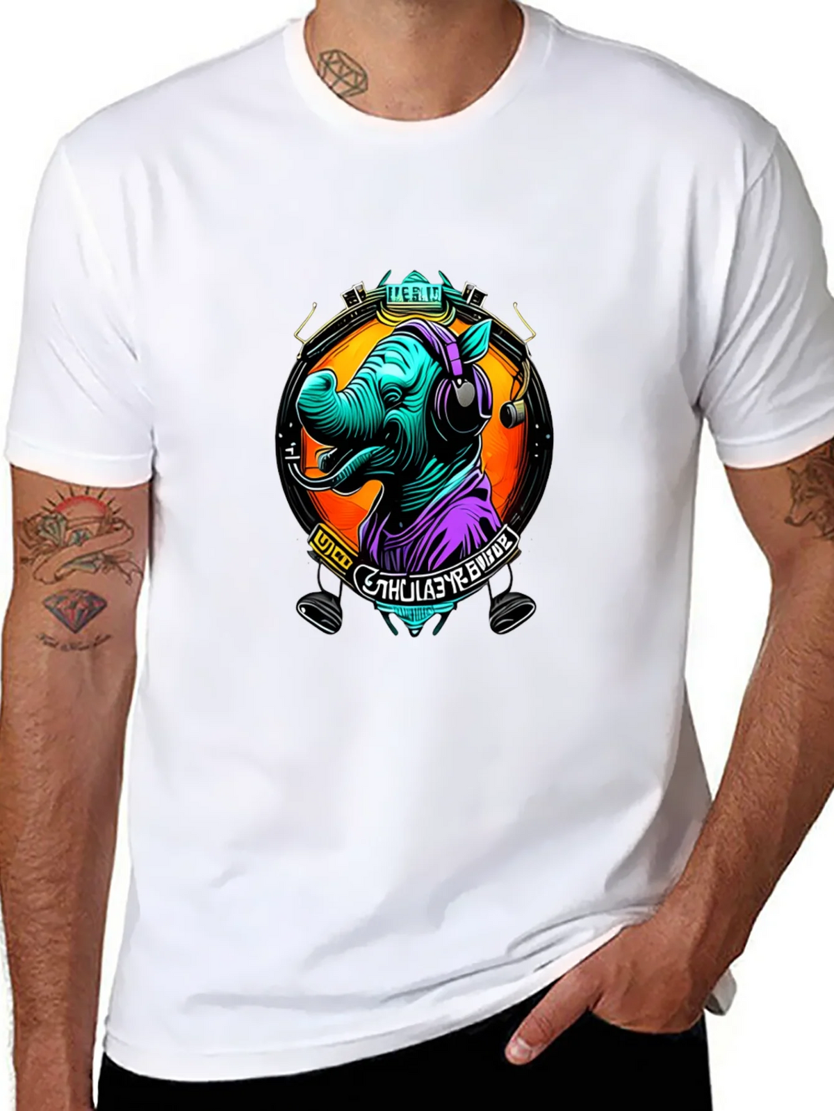 Rhinoceros DJ Graphic Tee - Cool Animal Lover Shirt product image 7