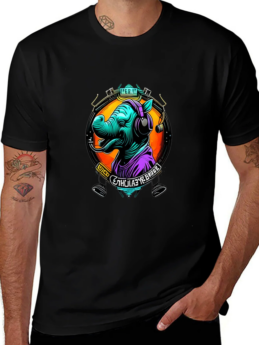 Rhinoceros DJ Graphic Tee - Cool Animal Lover Shirt product image 1