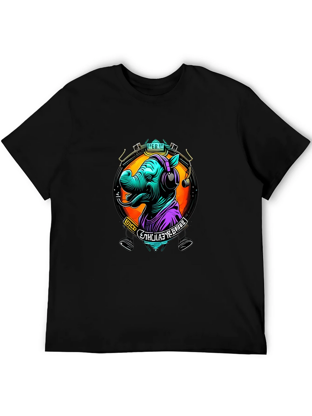 Rhinoceros DJ Graphic Tee - Cool Animal Lover Shirt product image 5