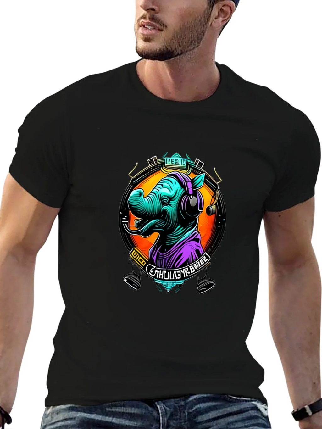 Rhinoceros DJ Graphic Tee - Cool Animal Lover Shirt product image 6