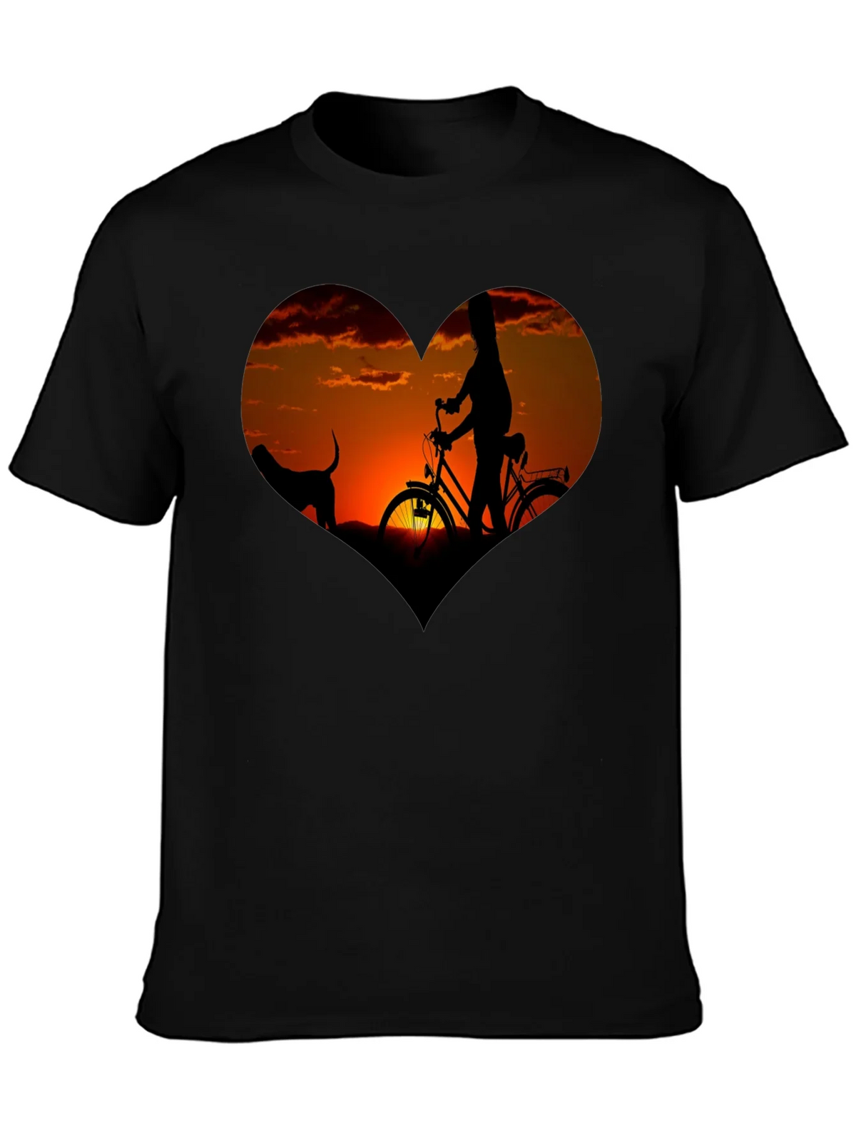 Sunset Heart Graphic T-Shirt - Biking & Dog product image 3