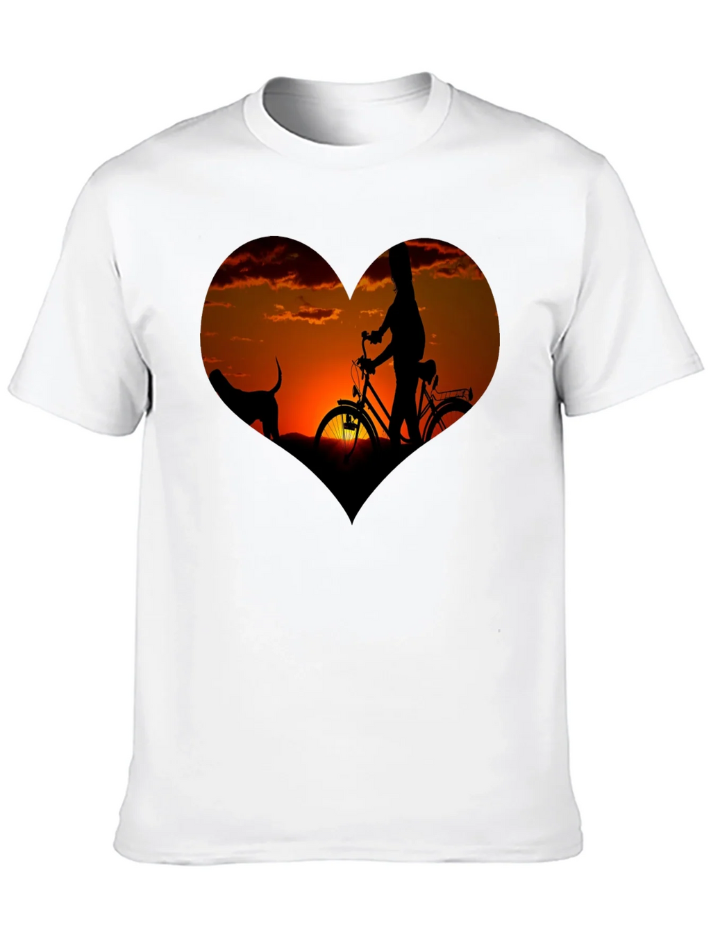 Sunset Heart Graphic T-Shirt - Biking & Dog product image 9