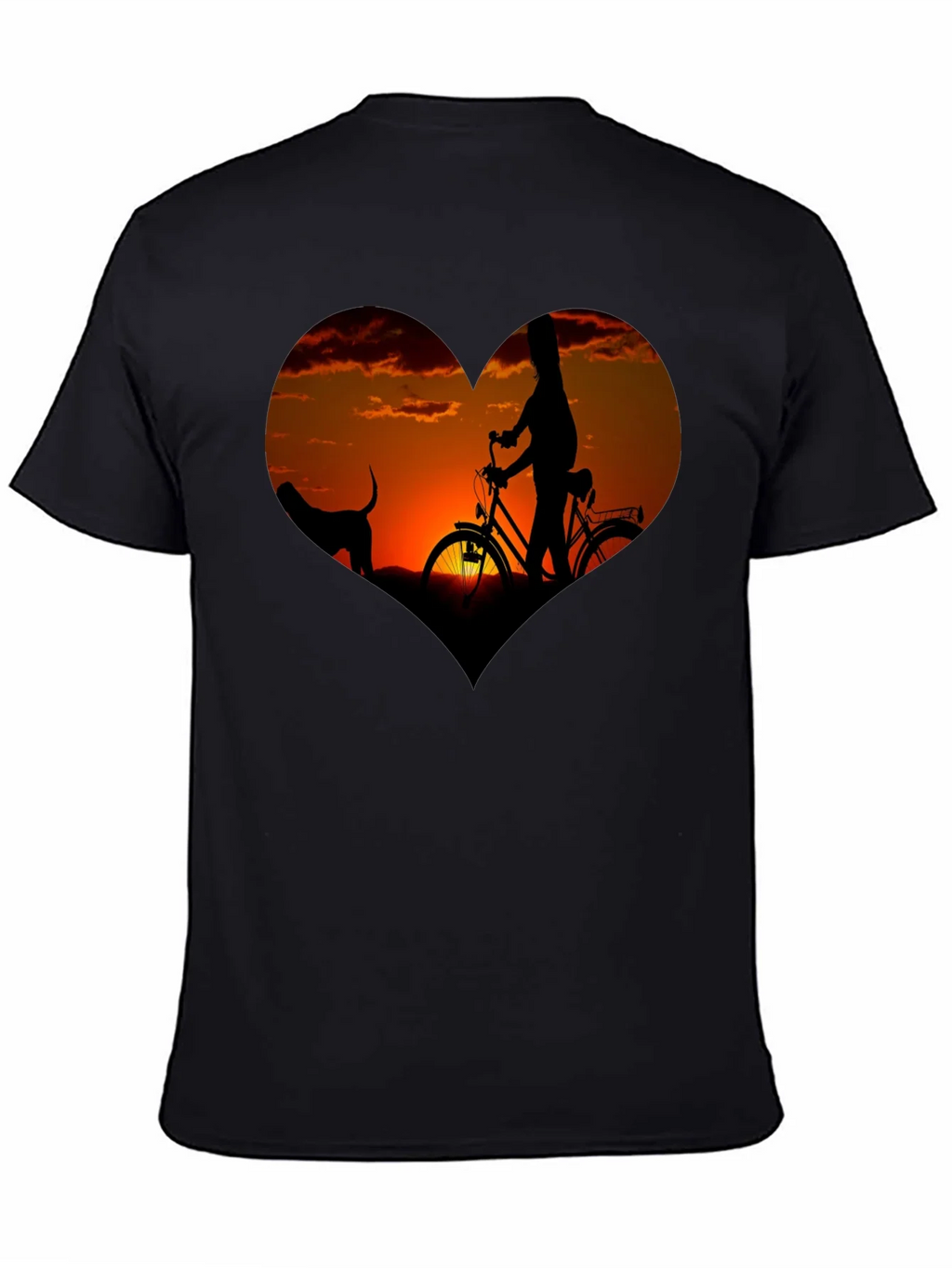 Sunset Heart Graphic T-Shirt - Biking & Dog product image 4