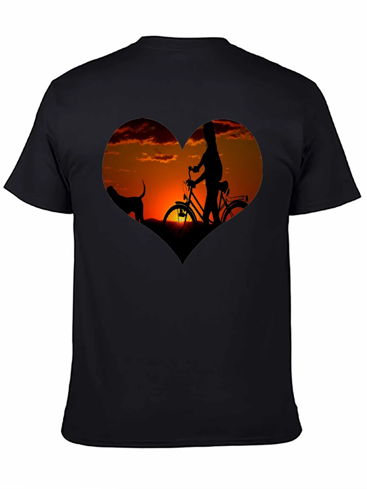 Sunset Heart Graphic T-Shirt - Biking & Dog product image 4