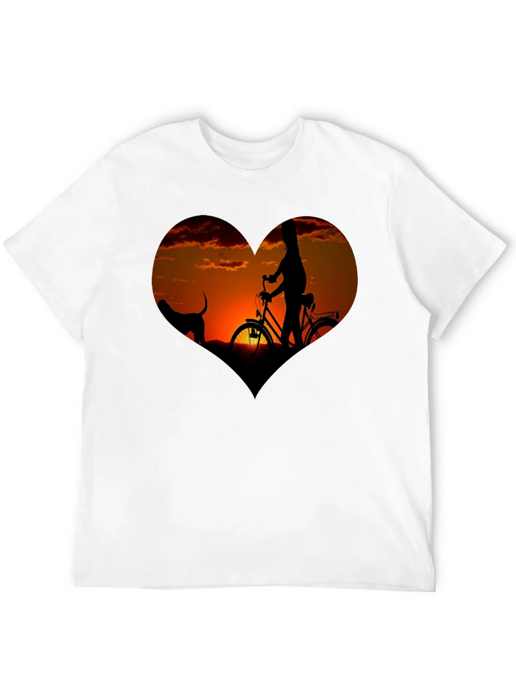 Sunset Heart Graphic T-Shirt - Biking & Dog product image 11