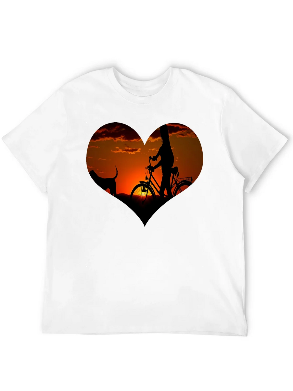 Sunset Heart Graphic T-Shirt - Biking & Dog product image 11
