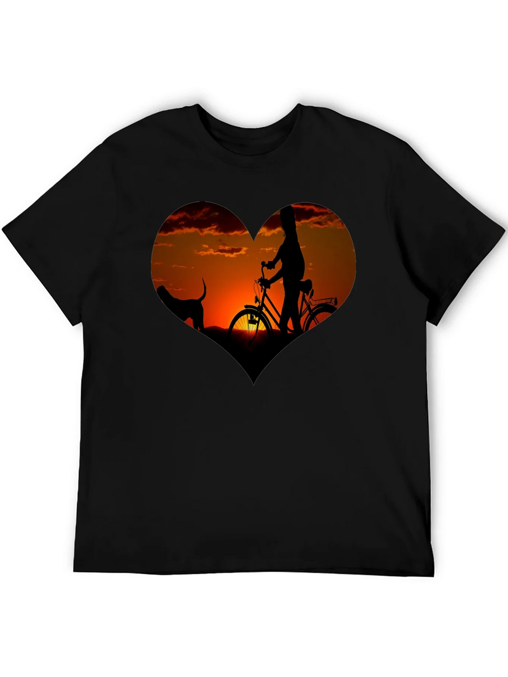 Sunset Heart Graphic T-Shirt - Biking & Dog product image 5