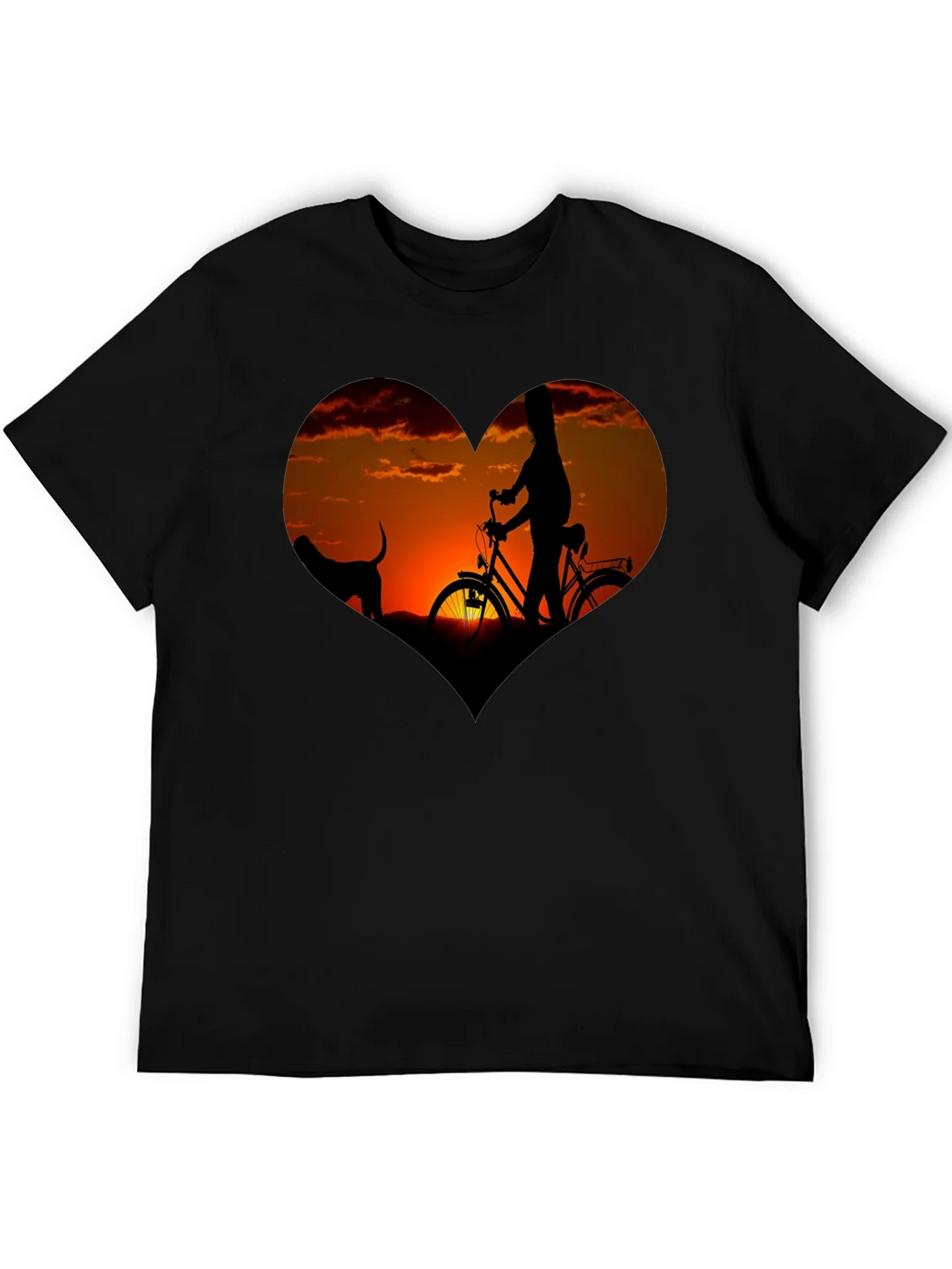 Sunset Heart Graphic T-Shirt - Biking & Dog product image 5
