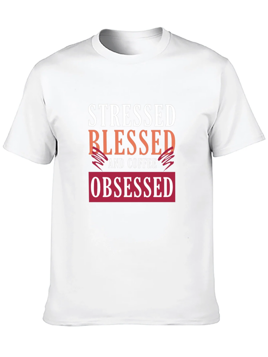 Stressed Blessed Coffee Obsessed Graphic Tee product image 9