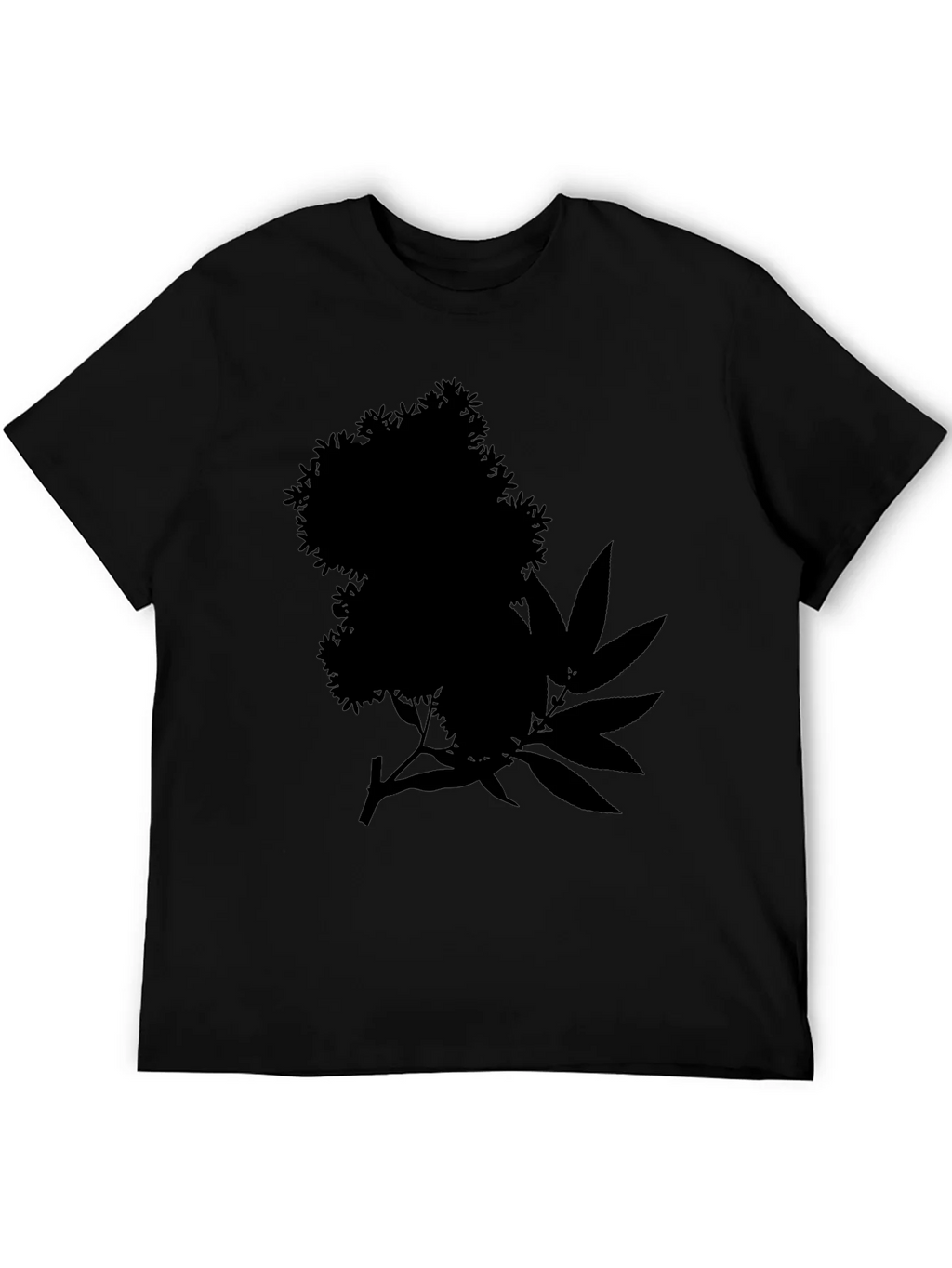 Black Tee with Floral and Leaf Silhouette Design product image 5