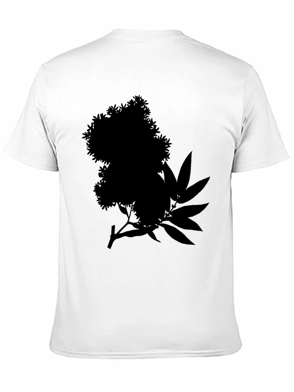 Black Tee with Floral and Leaf Silhouette Design product image 10