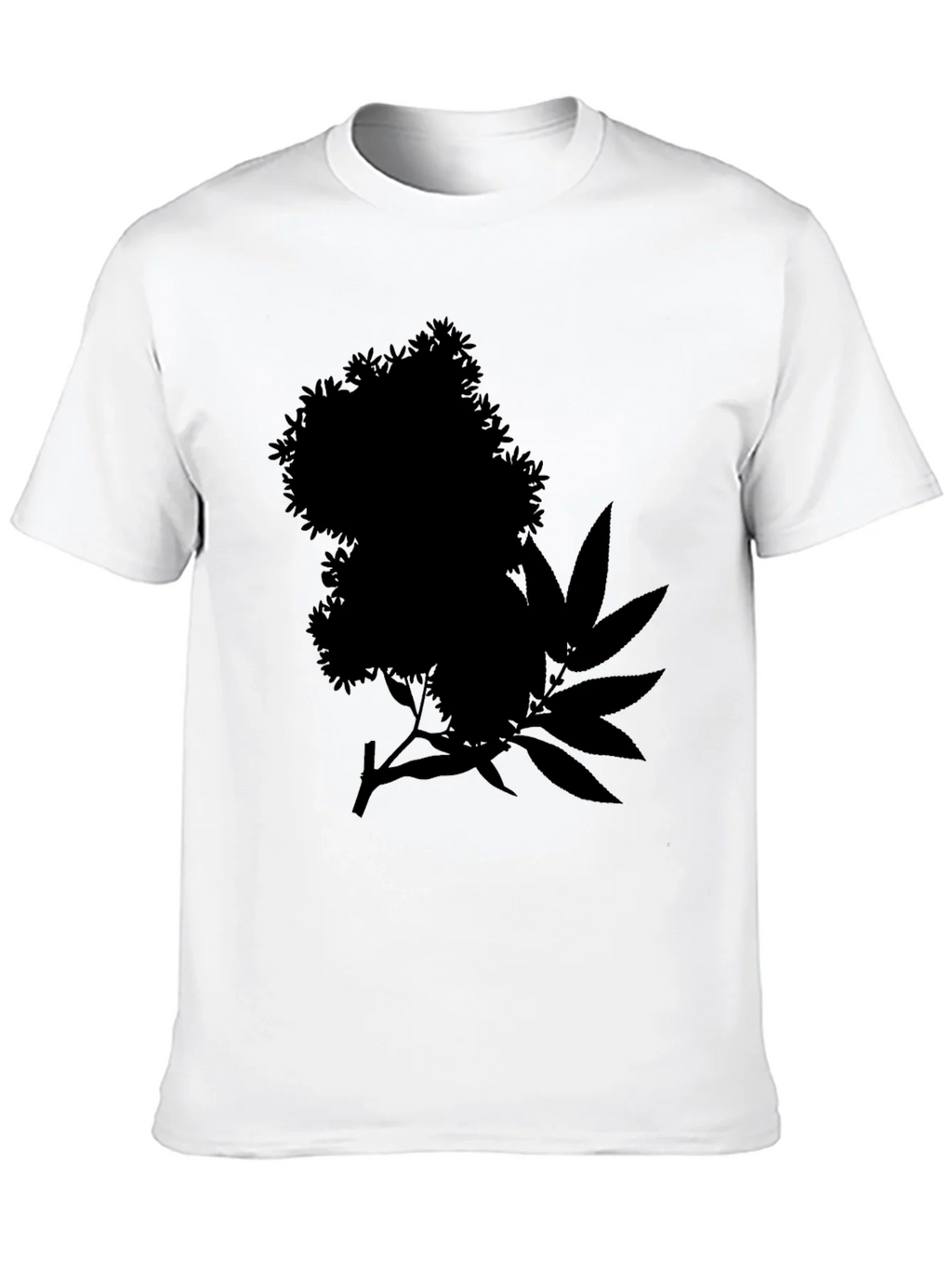 Black Tee with Floral and Leaf Silhouette Design product image 9
