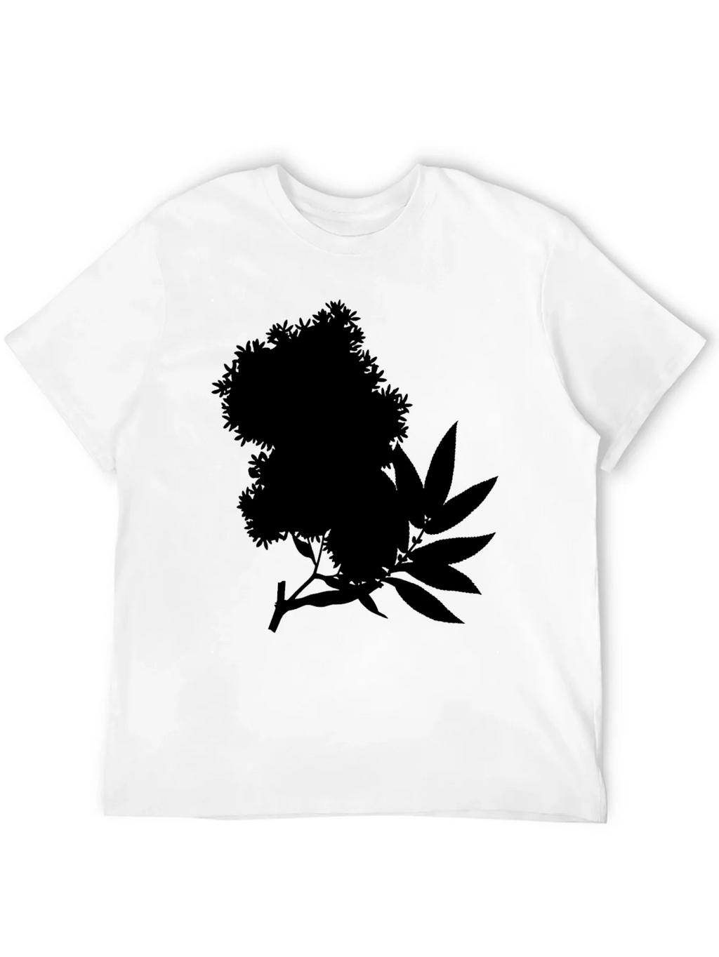 Black Tee with Floral and Leaf Silhouette Design product image 11