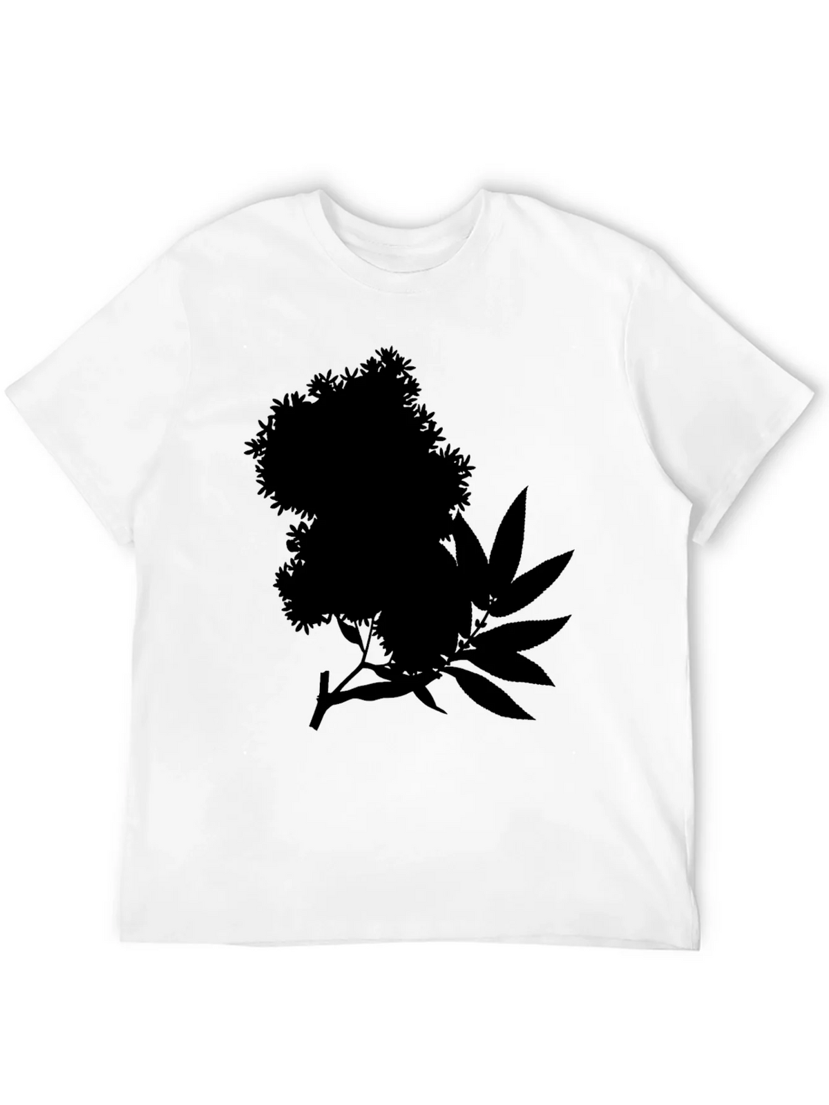 Black Tee with Floral and Leaf Silhouette Design product image 11